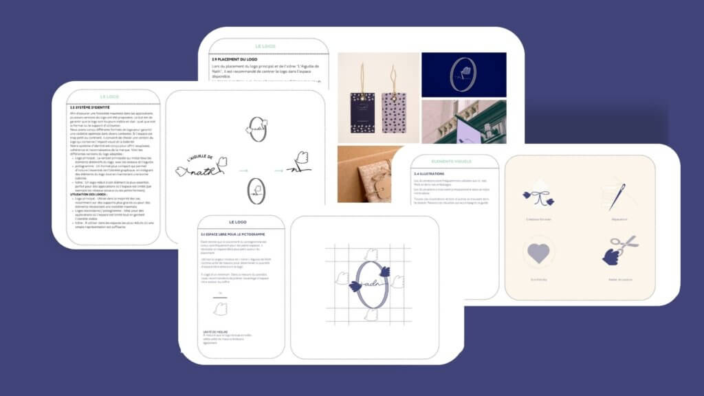 Identité visuelle L'Aiguille de Nath : création graphiste freelance Drôme Vogandco