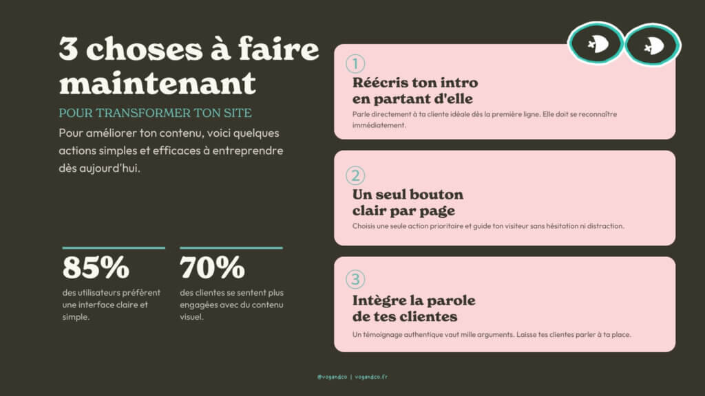 Infographie : 3 actions concrètes pour qu'un site artisanal génère des clients